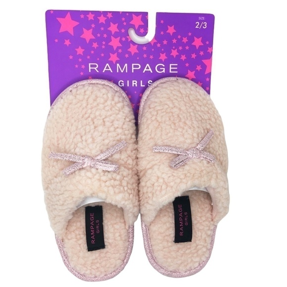 Rampage Bedroom House Slippers Barbiecore Pink Sherpa Slides Cute Comfy NIP - Picture 2 of 5